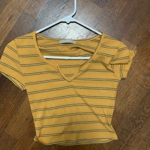 Really cute yellow striped crop top